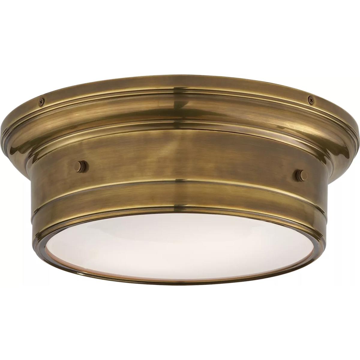 Lighting New York R-SS4015HAB-WG Visual Comfort Studio Siena 2 Light Flush Mount in Hand-Rubbed Antique Brass SS4015HAB-WG - Open Box