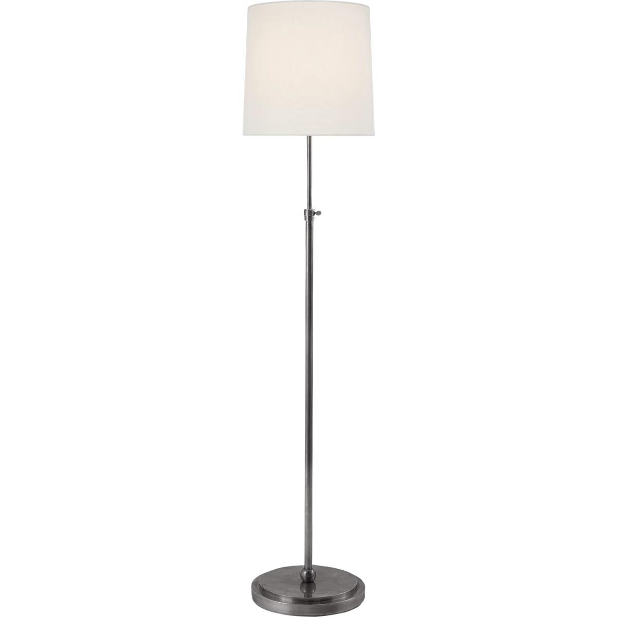 Visual Comfort Signature Collection TOB1002AS-L Thomas O'Brien Bryant 44 inch 150 watt Antique Silver Floor Lamp Portable Light in Linen