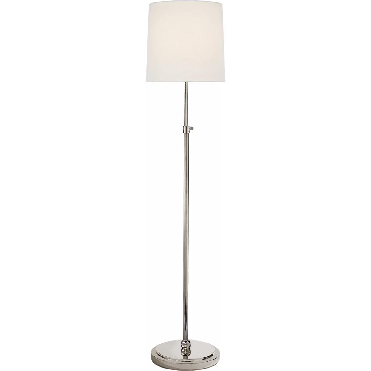 Visual Comfort Signature Collection TOB1002PN-L Thomas O'Brien Bryant 44 inch 150 watt Polished Nickel Floor Lamp Portable Light in Linen