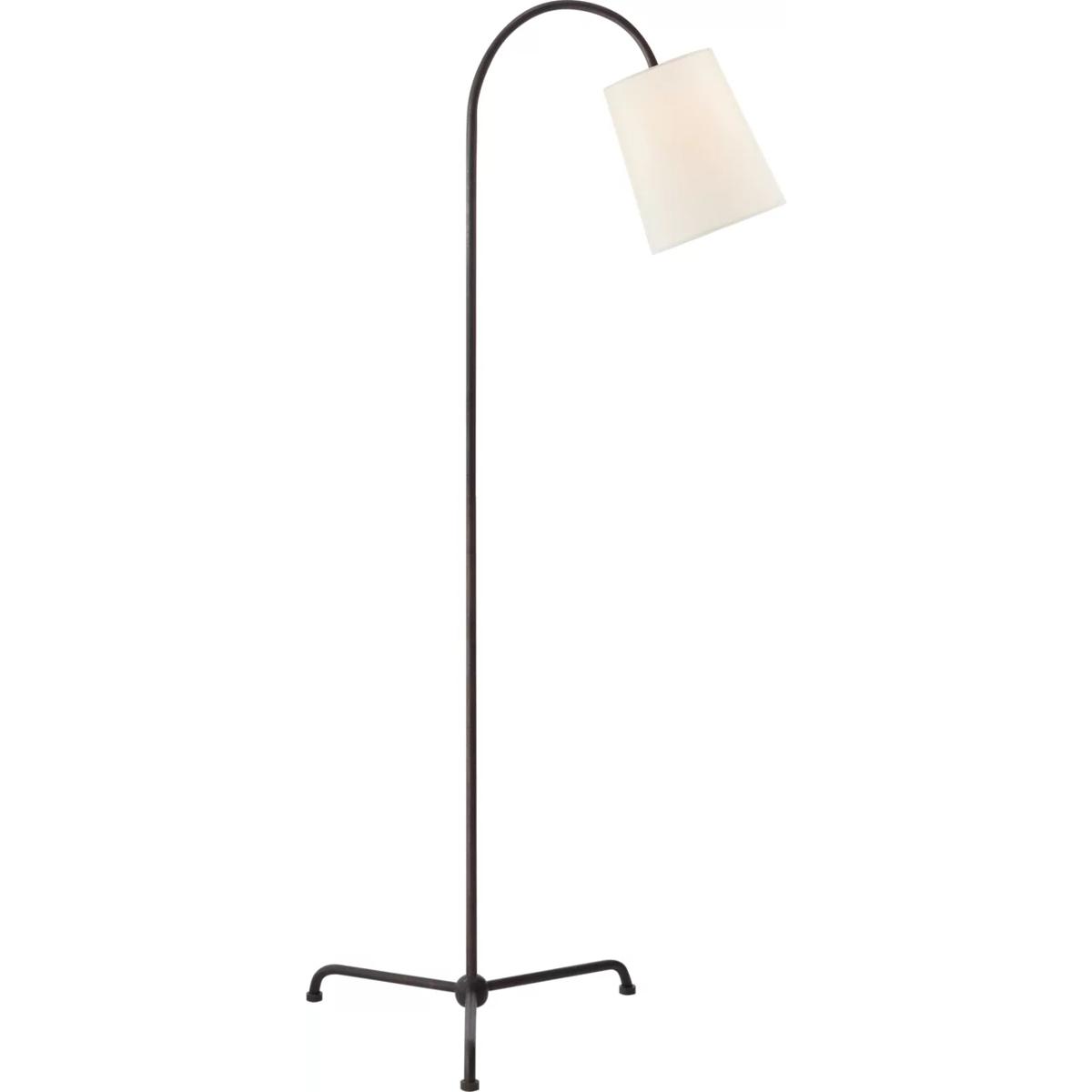 Lighting New York R-TOB1021AI-L Visual Comfort Signature Collection Thomas O'Brien Mia Lamp 56 inch 75 watt Aged Iron Floor Lamp Portable Light in Lin