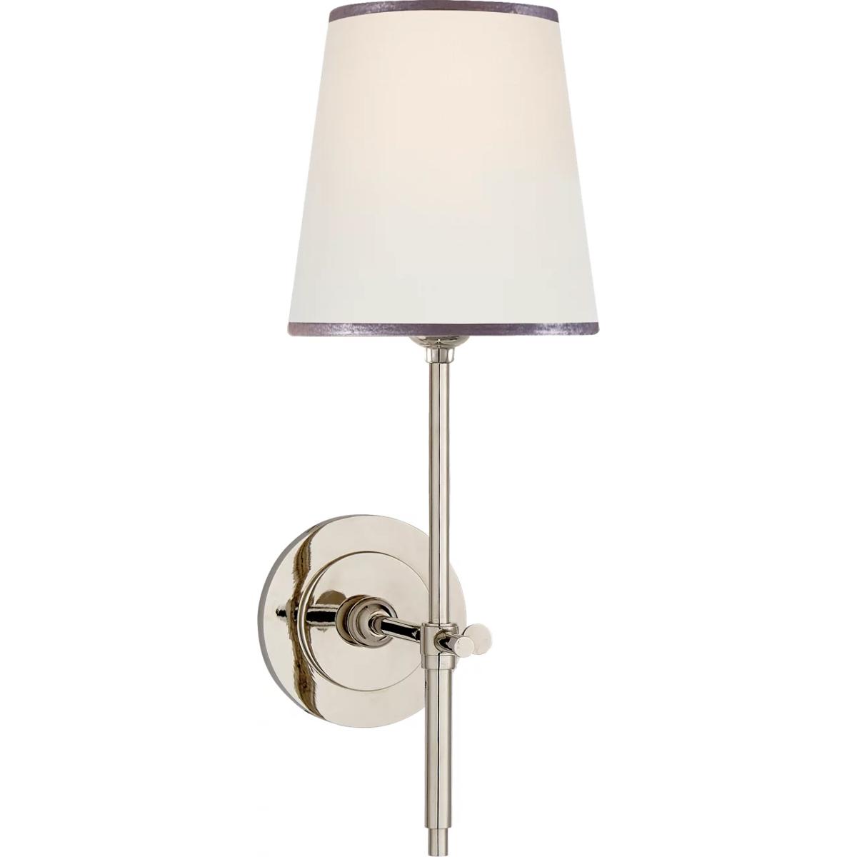Lighting New York R-TOB2002PN-L/ST Visual Comfort Signature Collection Thomas O'Brien Bryant 1 Light 5.5 inch Polished Nickel Sconce Wall Light in Lin