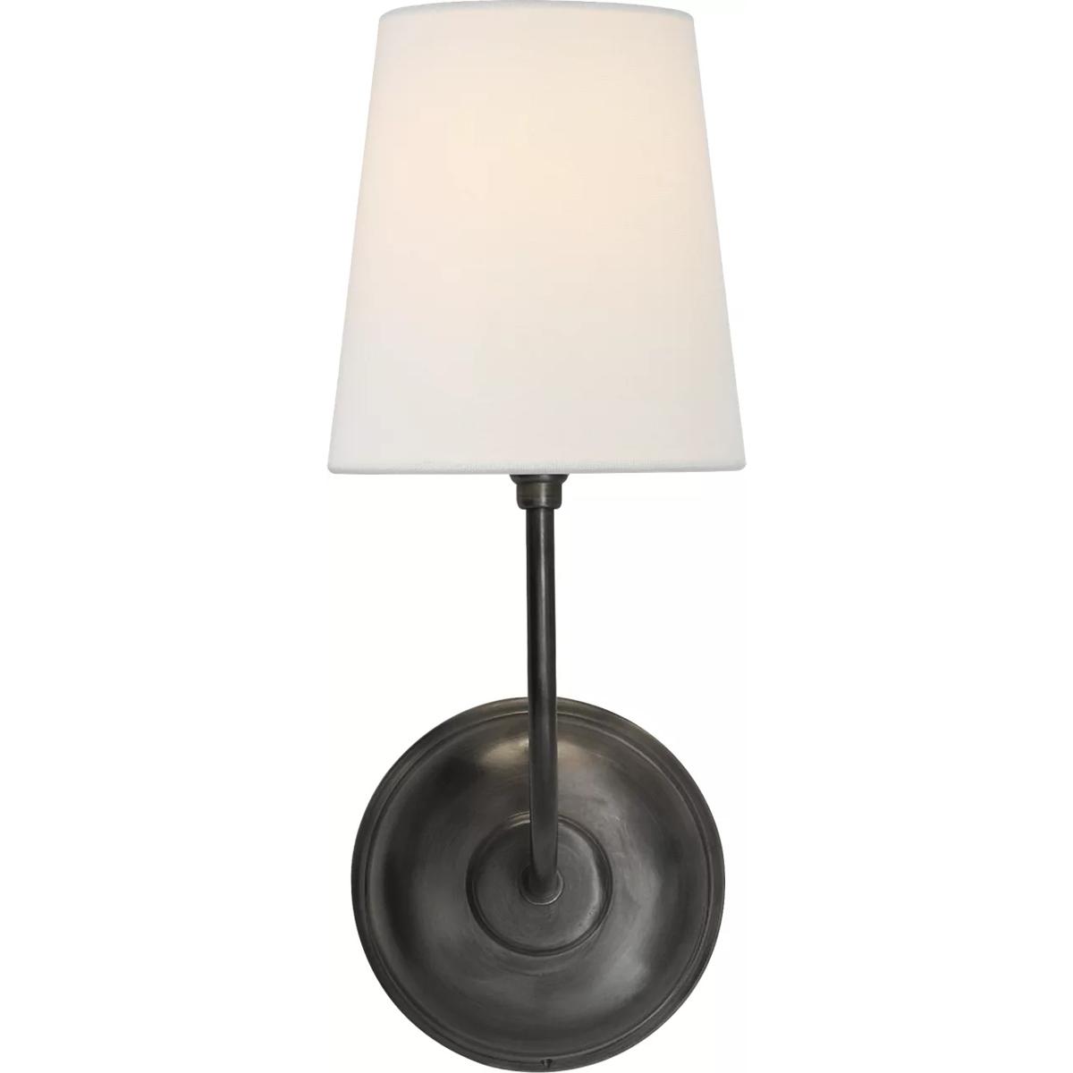 Lighting New York R-TOB2007BZ-L Visual Comfort Signature Collection Thomas O'Brien Vendome 1 Light 6 inch Bronze Single Sconce Wall Light TOB2007BZ-L