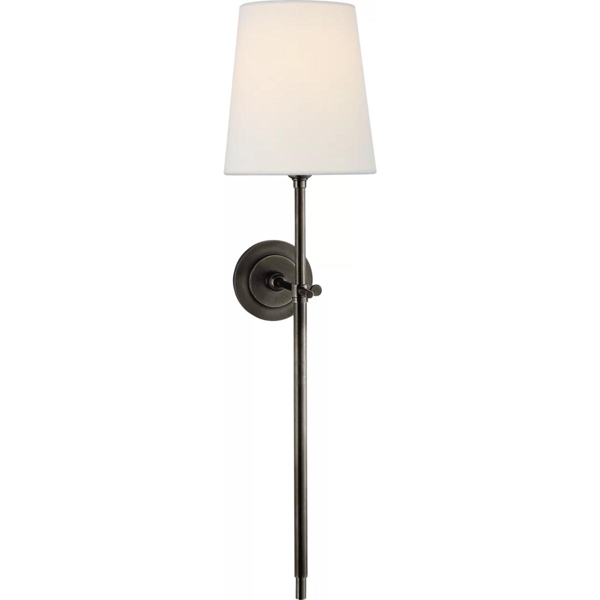 Visual Comfort Signature Collection TOB2024BZ-L Thomas O'Brien Bryant 1 Light 6.5 inch Bronze Tail Sconce Wall Light in Linen, Large