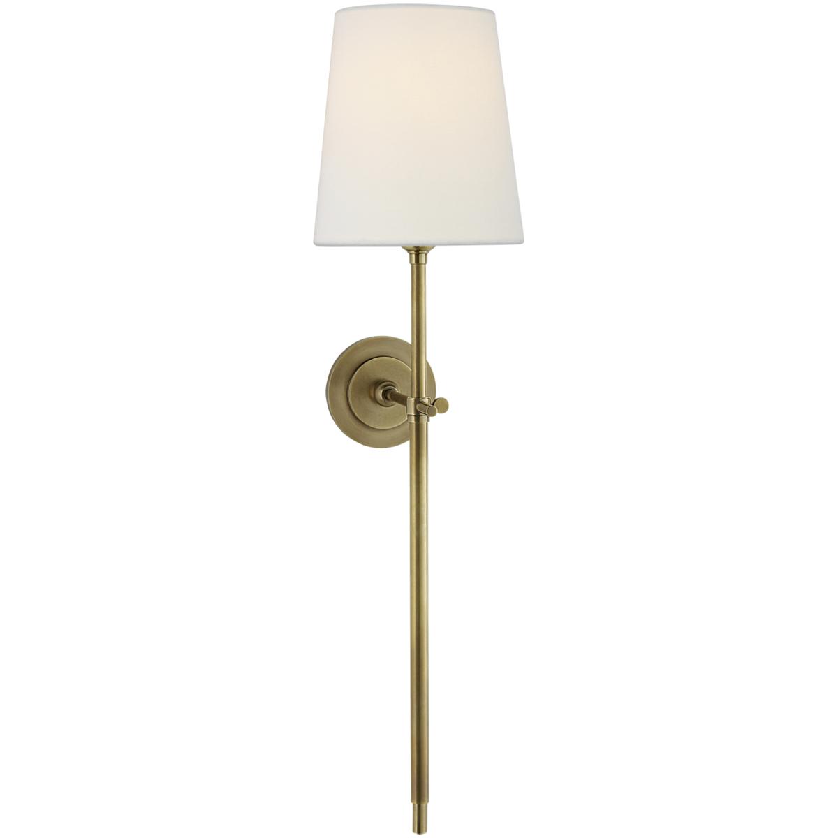 Lighting New York TOB2024HAB-L Visual Comfort Signature Collection Thomas O'Brien Bryant 1 Light 6.5 inch Hand-Rubbed Antique Brass Tail Sconce Wall L