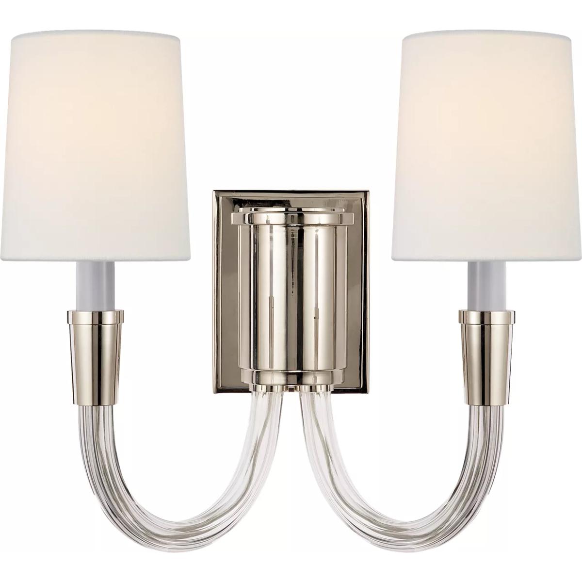 Lighting New York R-TOB2033PN-L Visual Comfort Signature Collection Thomas O'Brien Vivian 2 Light 13.5 inch Polished Nickel Double Sconce Wall Light i