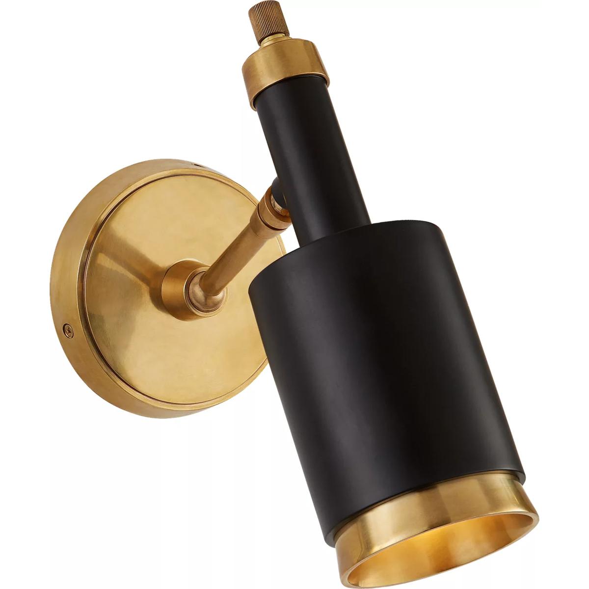 Visual Comfort Signature Collection TOB2097HAB/BLK Thomas O'Brien Anders 1 Light 5.25 inch Hand-Rubbed Antique Brass and Black Articulating Wall Light