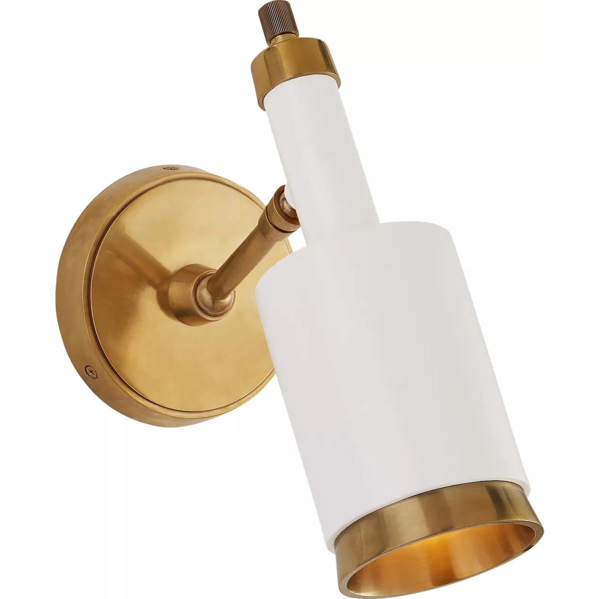 Visual Comfort Signature Collection TOB2097HAB/WHT Thomas O'Brien Anders 1 Light 5.25 inch Hand-Rubbed Antique Brass and White Articulating Wall Light