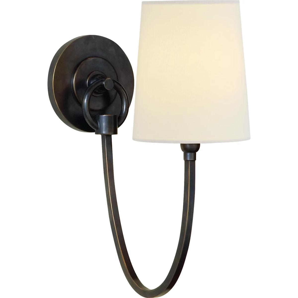 Lighting New York R-TOB2125BZ-L Visual Comfort Signature Collection Thomas O'Brien Reed 1 Light 5 inch Bronze Single Sconce Wall Light in Linen TOB212