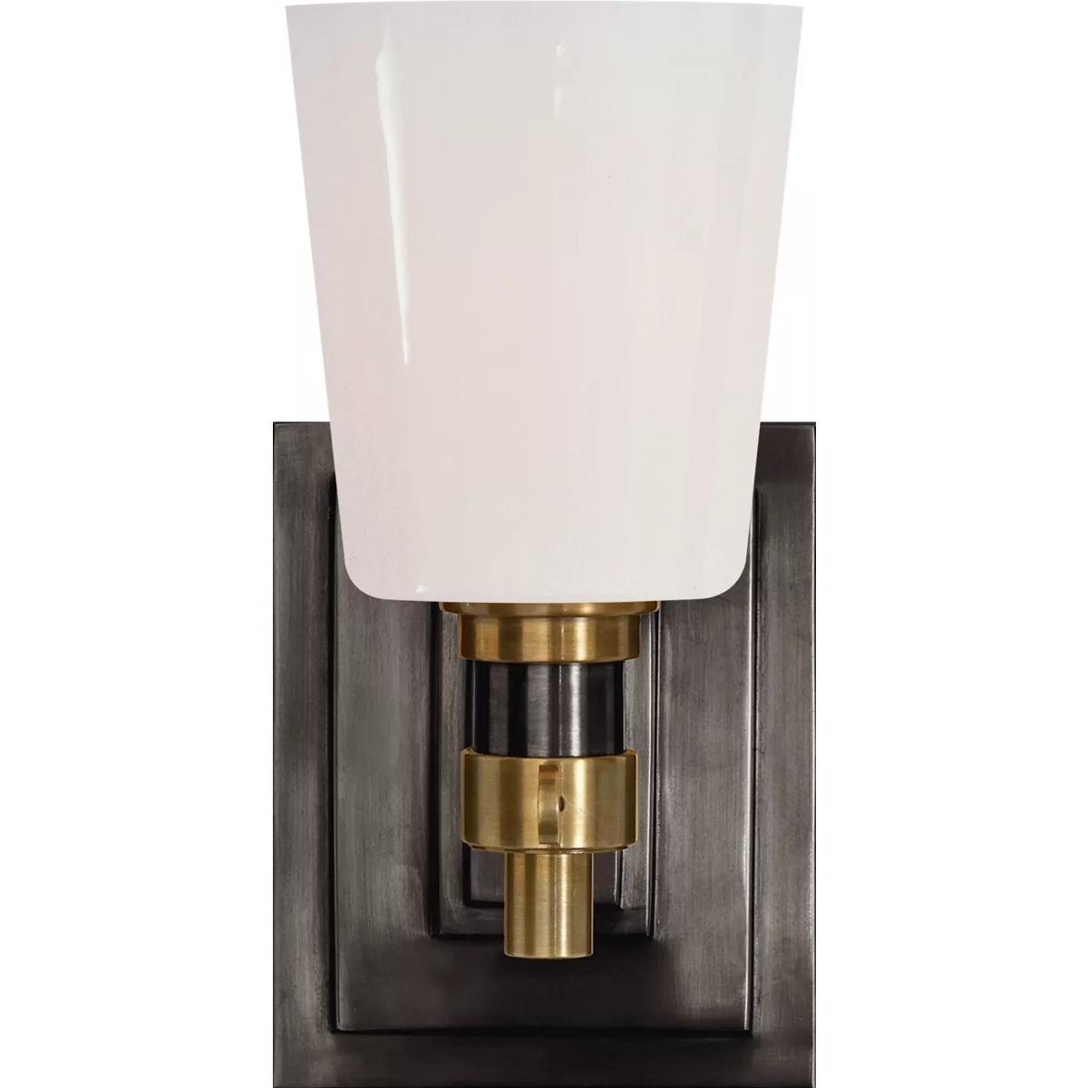Visual Comfort Signature Collection TOB2152BZ/HAB-WG Thomas O'Brien Bryant2 1 Light 4 inch Bronze and Hand-Rubbed Antique Brass Single Bath Sconce Wal