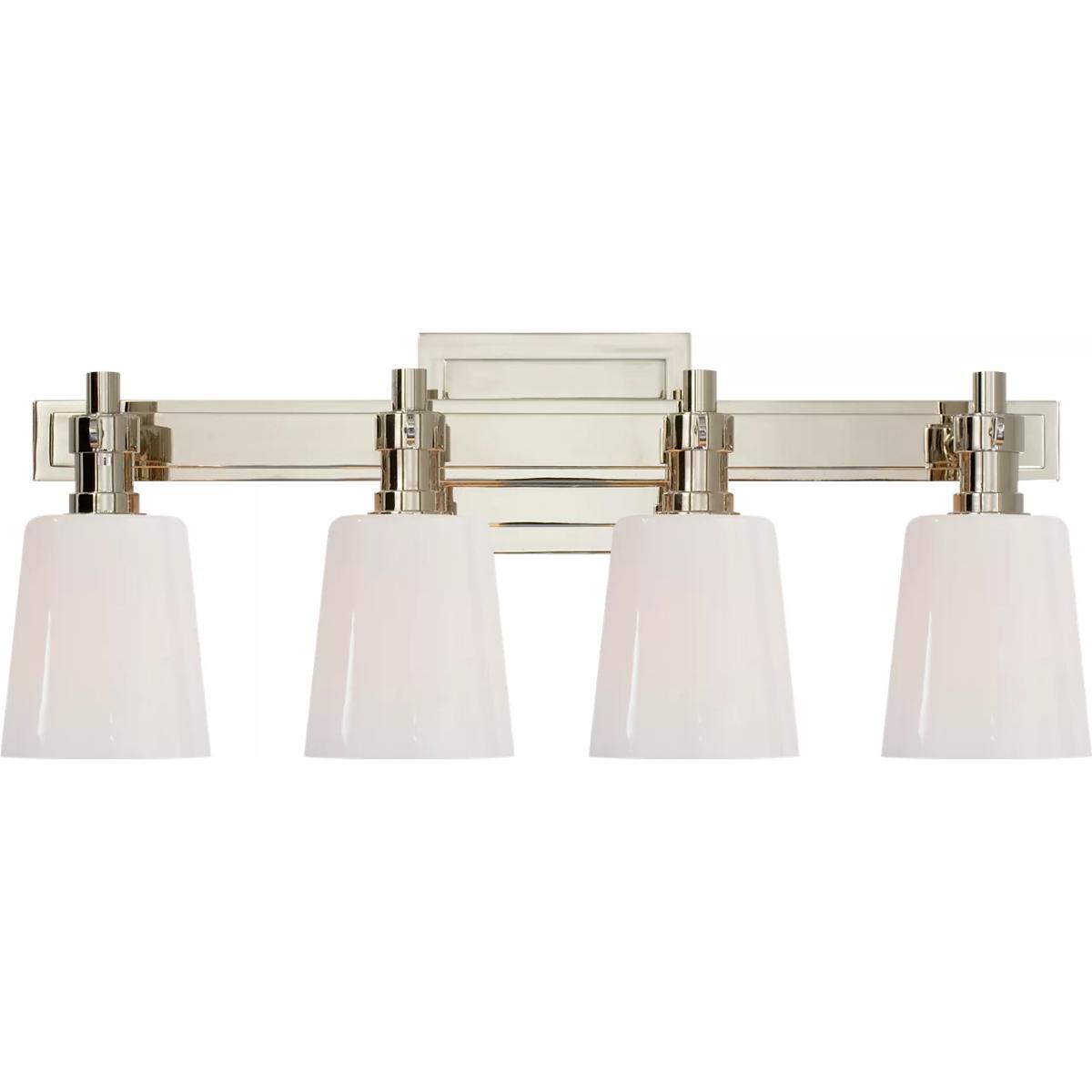 Visual Comfort Signature Collection TOB2153PN-WG Thomas O'Brien Bryant2 4 Light 19.5 inch Polished Nickel Bath Sconce Wall Light