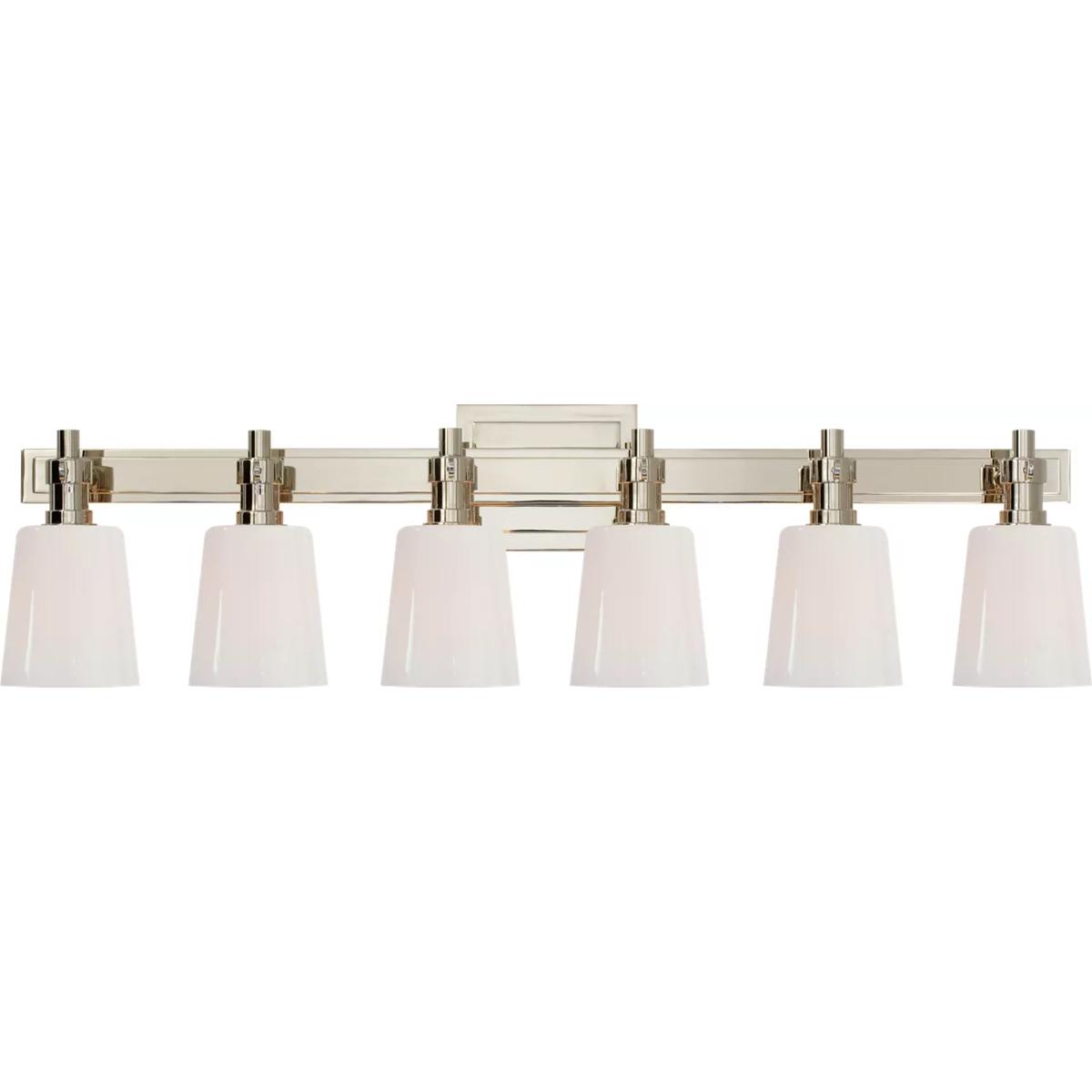 Visual Comfort Signature Collection TOB2154PN-WG Thomas O'Brien Bryant2 6 Light 29 inch Polished Nickel Linear Bath Sconce Wall Light