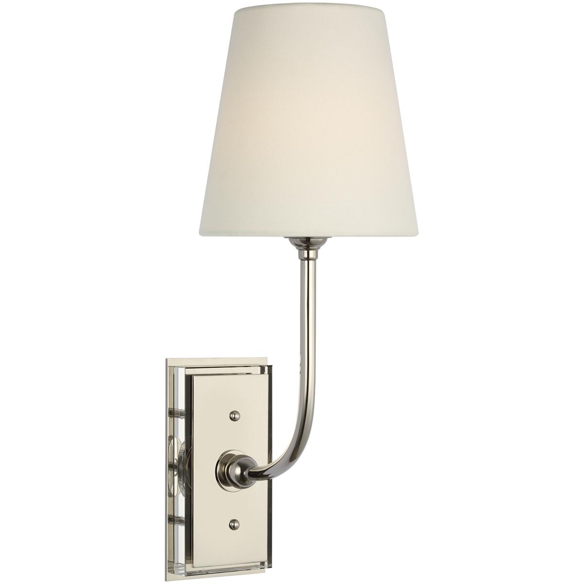 Visual Comfort Signature Collection TOB2189PN-L-CL Thomas O'Brien Hulton LED 5.5 inch Polished Nickel Cordless Single Sconce Wall Light in Linen