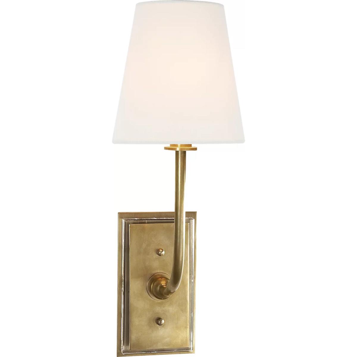 Visual Comfort Signature Collection TOB2190HAB-L Thomas O'Brien Hulton 1 Light 6 inch Hand-Rubbed Antique Brass Sconce Wall Light in Linen