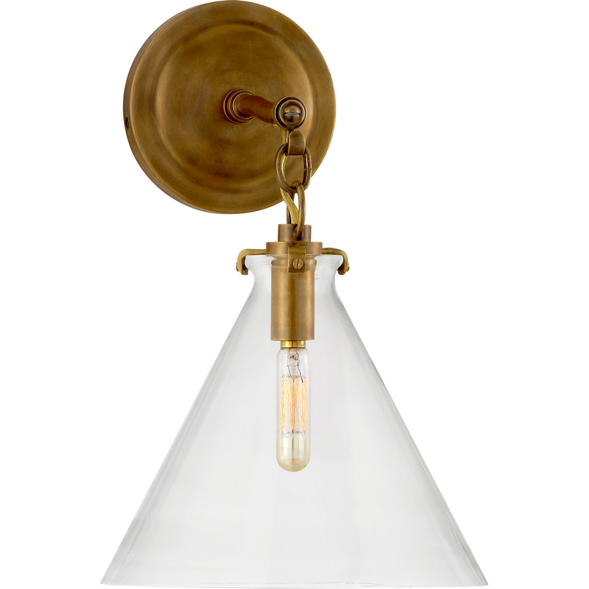 Visual Comfort Signature Collection TOB2225HAB/G6-CG Thomas O'Brien Katie6 1 Light 9.4 inch Hand-Rubbed Antique Brass Conical Bath Sconce Wall Light i