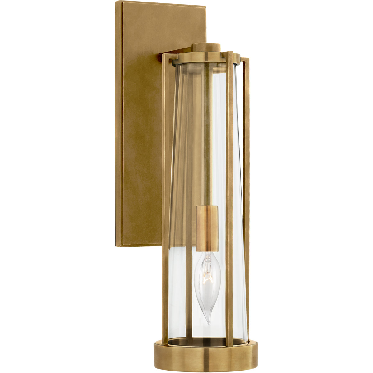 Visual Comfort Signature Collection TOB2275HAB-CG Thomas O'Brien Calix 1 Light 4.5 inch Hand-Rubbed Antique Brass Bracketed Bath Sconce Wall Light in