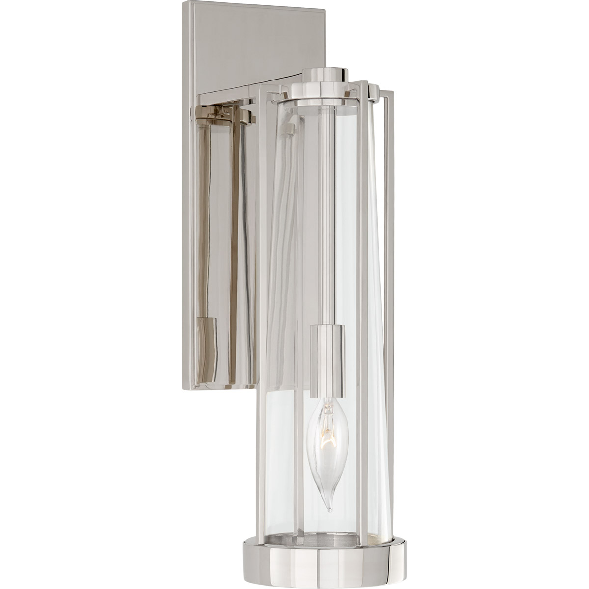 Visual Comfort Signature Collection TOB2275PN-CG Thomas O'Brien Calix 1 Light 4.5 inch Polished Nickel Bracketed Bath Sconce Wall Light in Clear Glass