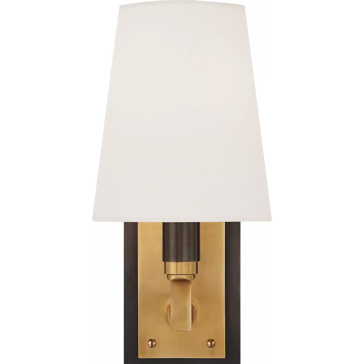 Visual Comfort Signature Collection TOB2284BZ/HAB-L Thomas O'Brien Watson 1 Light 5 inch Bronze with Antique Brass Sconce Wall Light in Bronze and Han