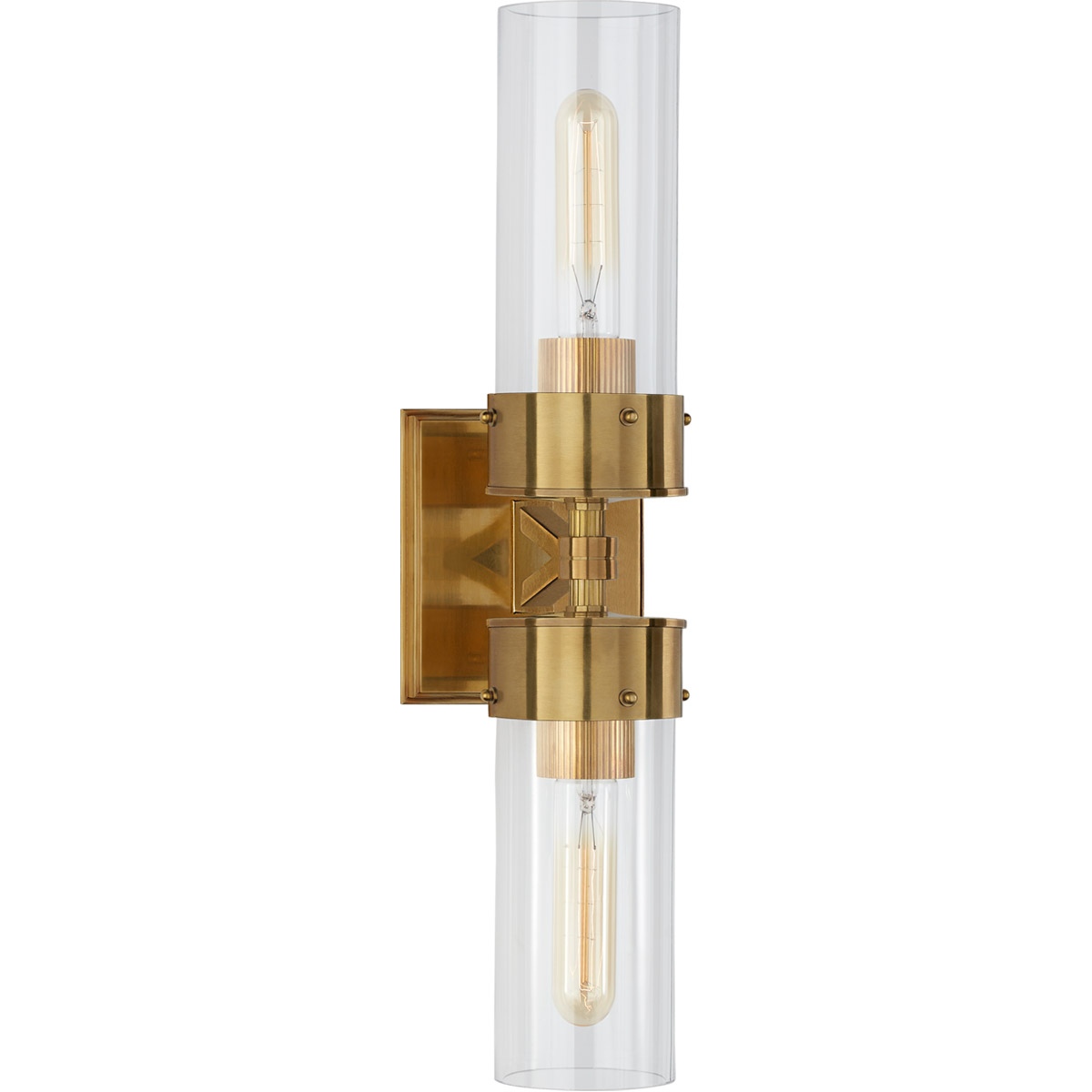Visual Comfort Signature Collection TOB2315HAB-CG Thomas O'Brien Marais 2 Light 4.75 inch Hand-Rubbed Antique Brass Double Bath Sconce Wall Light in C