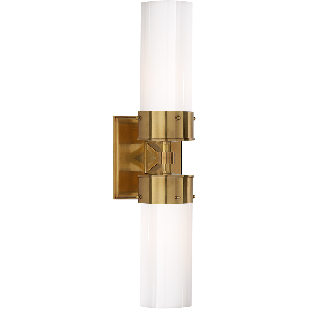 Visual Comfort Signature Collection TOB2315HAB-WG Thomas O'Brien Marais 2 Light 4.75 inch Hand-Rubbed Antique Brass Double Bath Sconce Wall Light in W