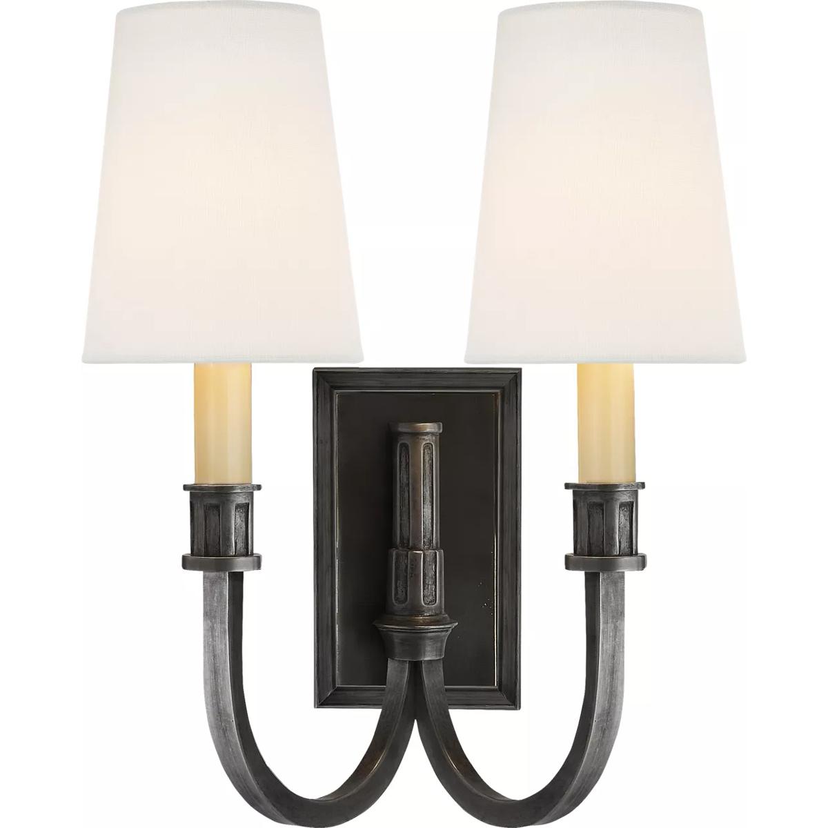 Lighting New York R-TOB2328BZ-L Visual Comfort Signature Collection Thomas O'Brien Modern Library 2 Light 11.5 inch Bronze Double Sconce Wall Light in