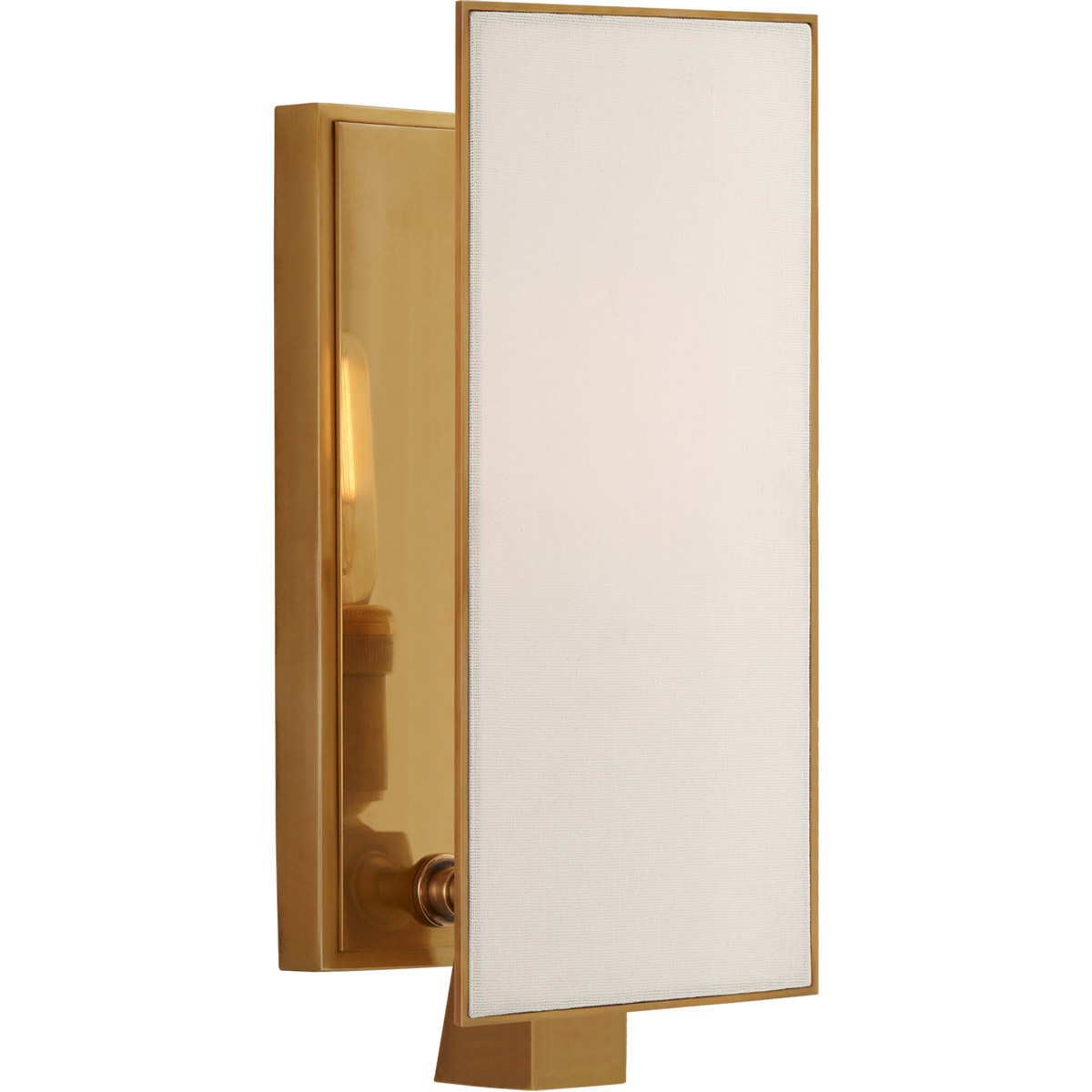 Visual Comfort Signature Collection TOB2340HAB-L Thomas O'Brien Albertine 1 Light 3.5 inch Hand-Rubbed Antique Brass Sconce Wall Light in Linen, Petit