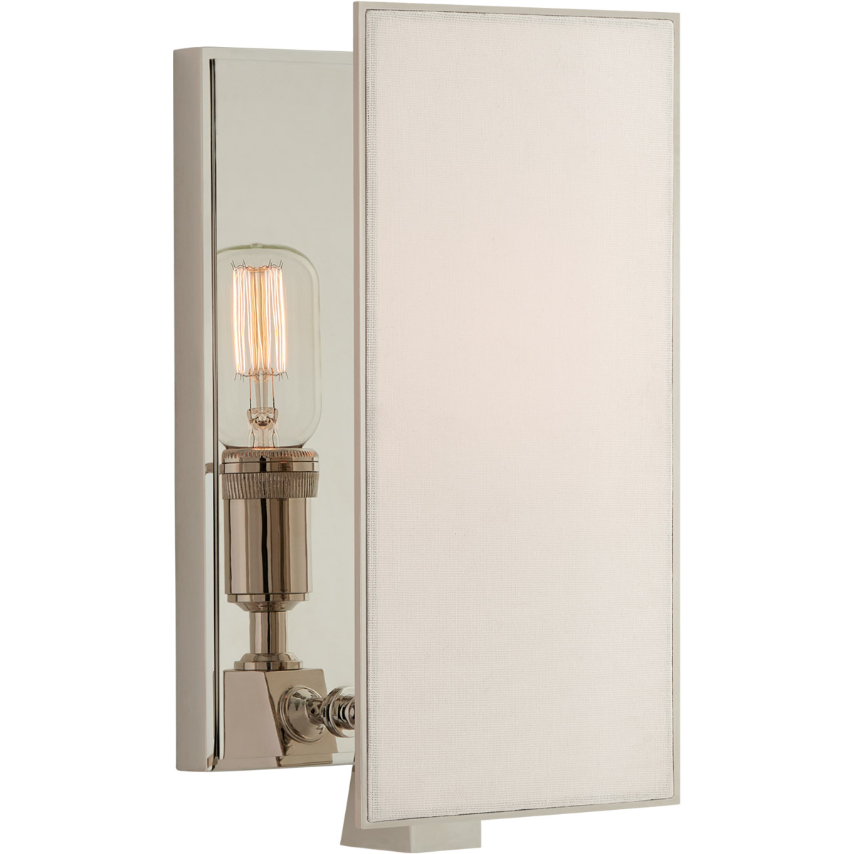 Visual Comfort Signature Collection TOB2341PN-L Thomas O'Brien Albertine 1 Light 5.5 inch Polished Nickel Sconce Wall Light in Linen, Small