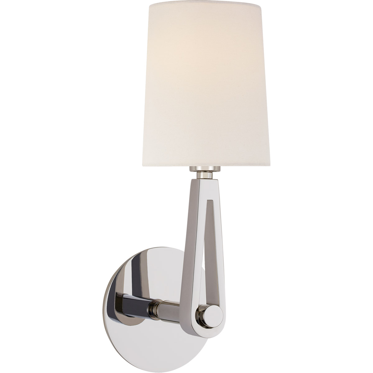 Visual Comfort Signature Collection TOB2510PN-L Thomas O'Brien Alpha 1 Light 5 inch Polished Nickel Single Sconce Wall Light in Linen