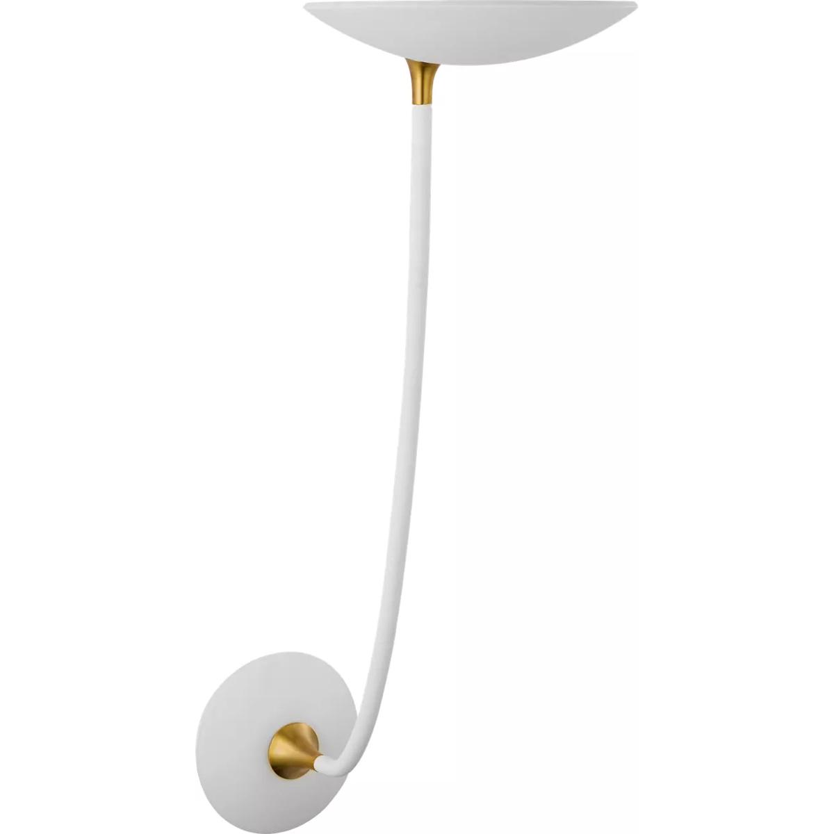 Visual Comfort Signature Collection TOB2783WHT/HAB Thomas O'Brien Keria LED 8 inch Matte White and Hand-Rubbed Antique Brass Sconce Wall Light, Large