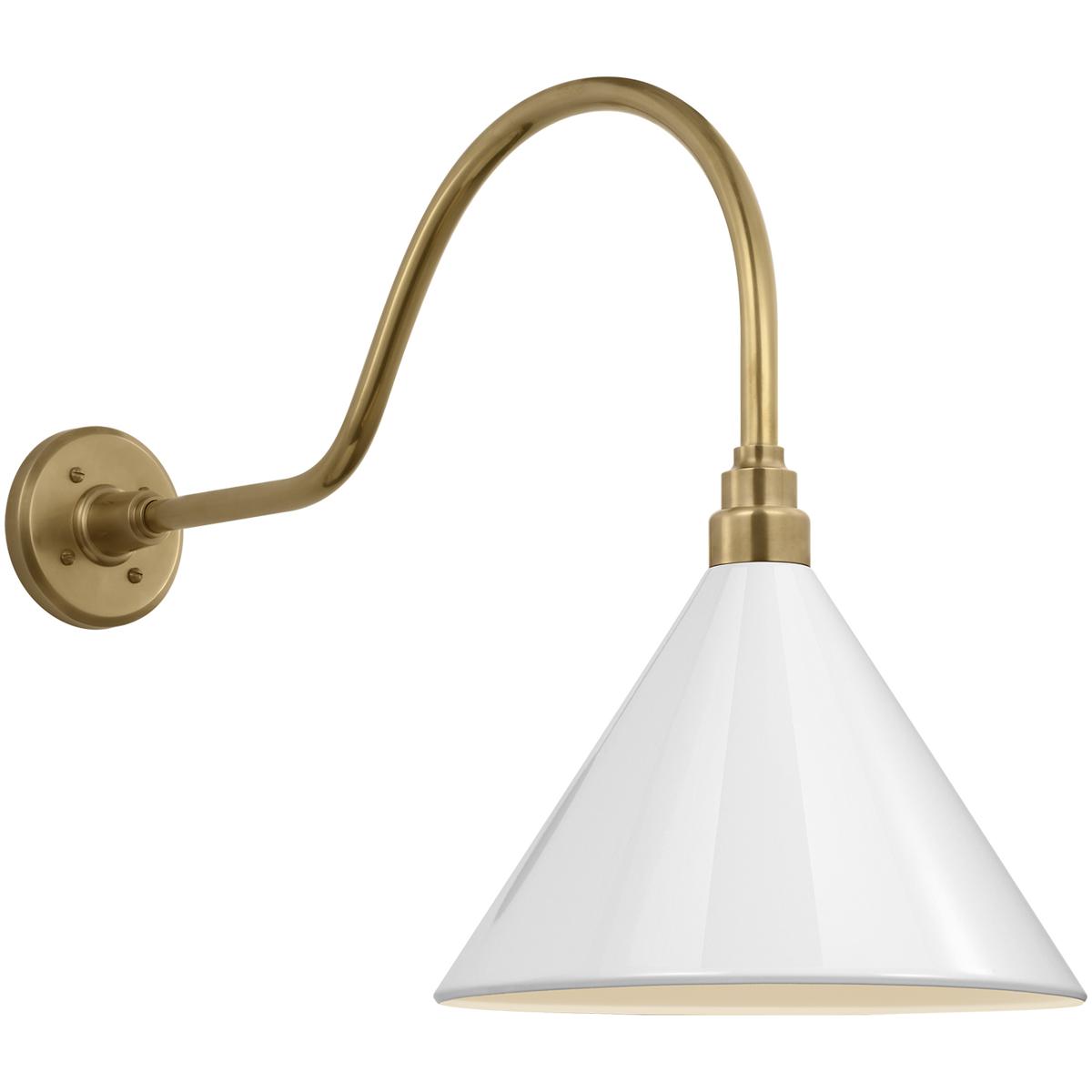 Visual Comfort Signature Collection Thomas O'Brien Academy Barn Light 19 Inch Outdoor Wall Light Academy Barn Light - TOB 2802HAB/S11-WHT - Modern Contemporary