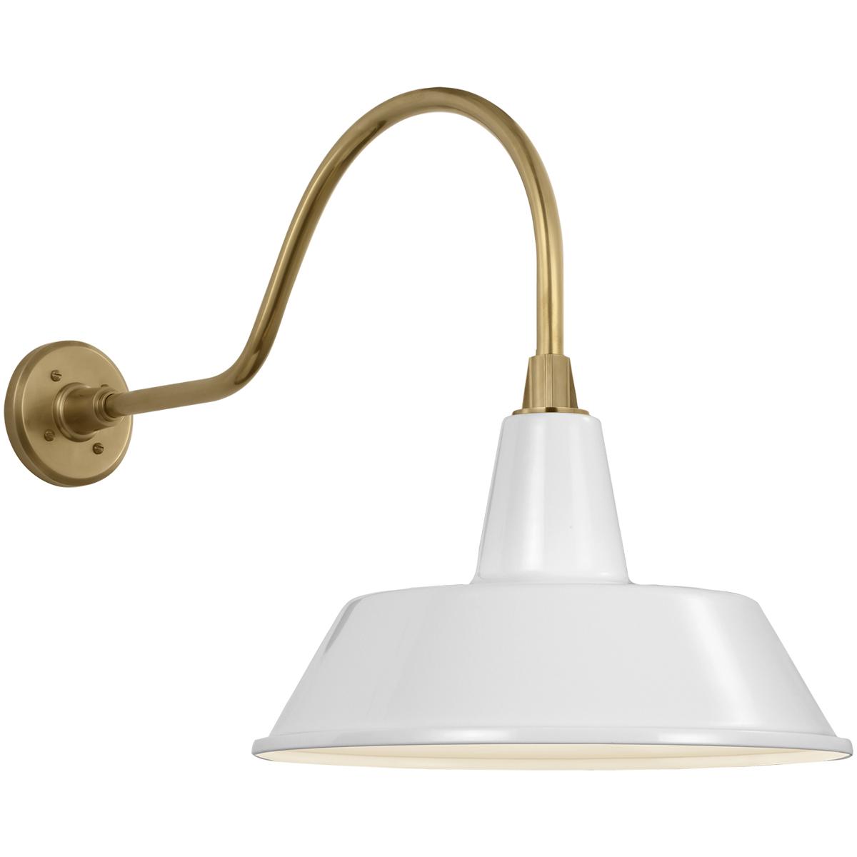 Visual Comfort Signature Collection TOB2802HAB/S2-WHT Thomas O'Brien Academy Barn Light LED 19 inch Hand-Rubbed Antique Brass Flynn Barn Light in 16"