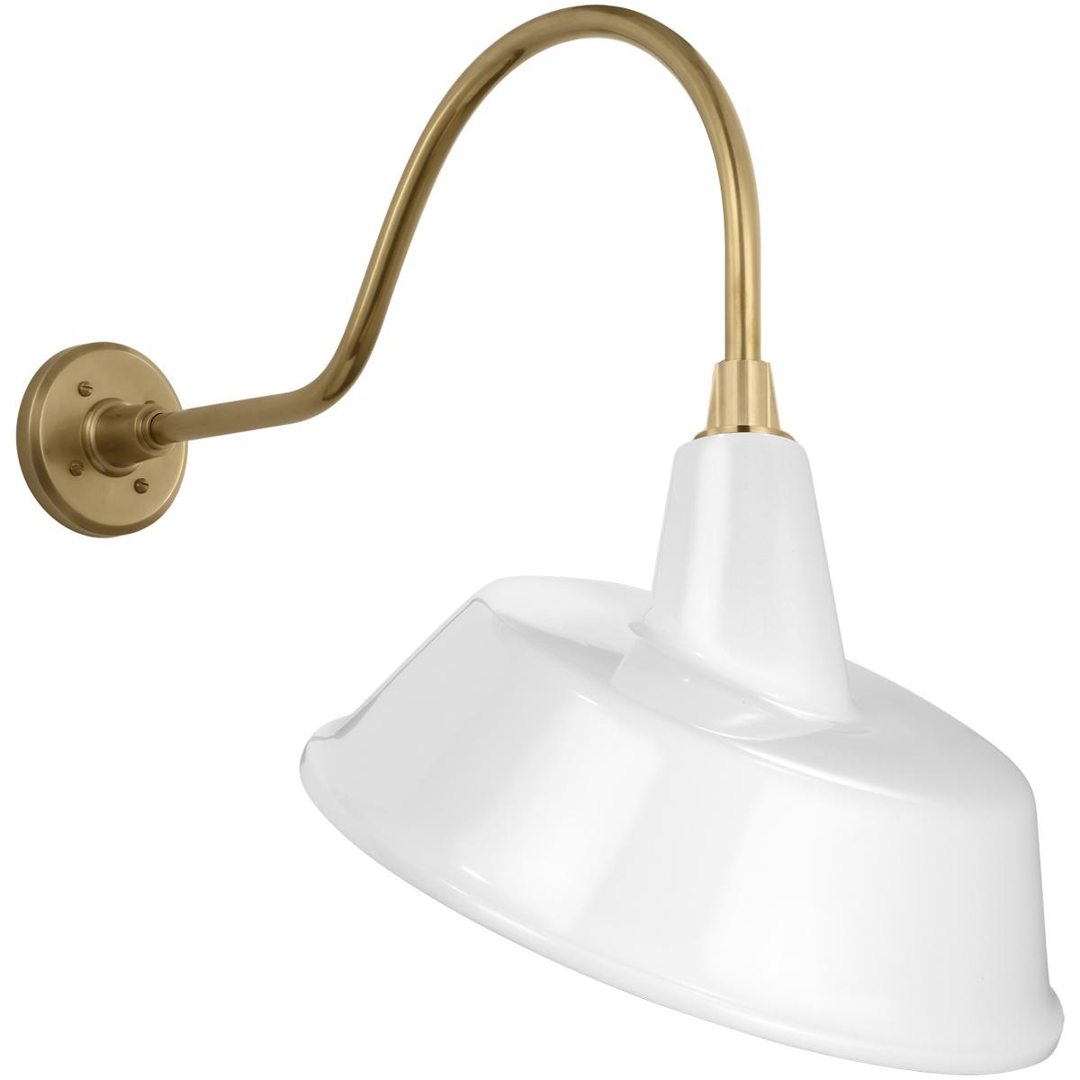 Visual Comfort Signature Collection TOB2802HAB/S4-WHT Thomas O'Brien Academy Barn Light LED 23 inch Hand-Rubbed Antique Brass Flynn Barn Light in 16"