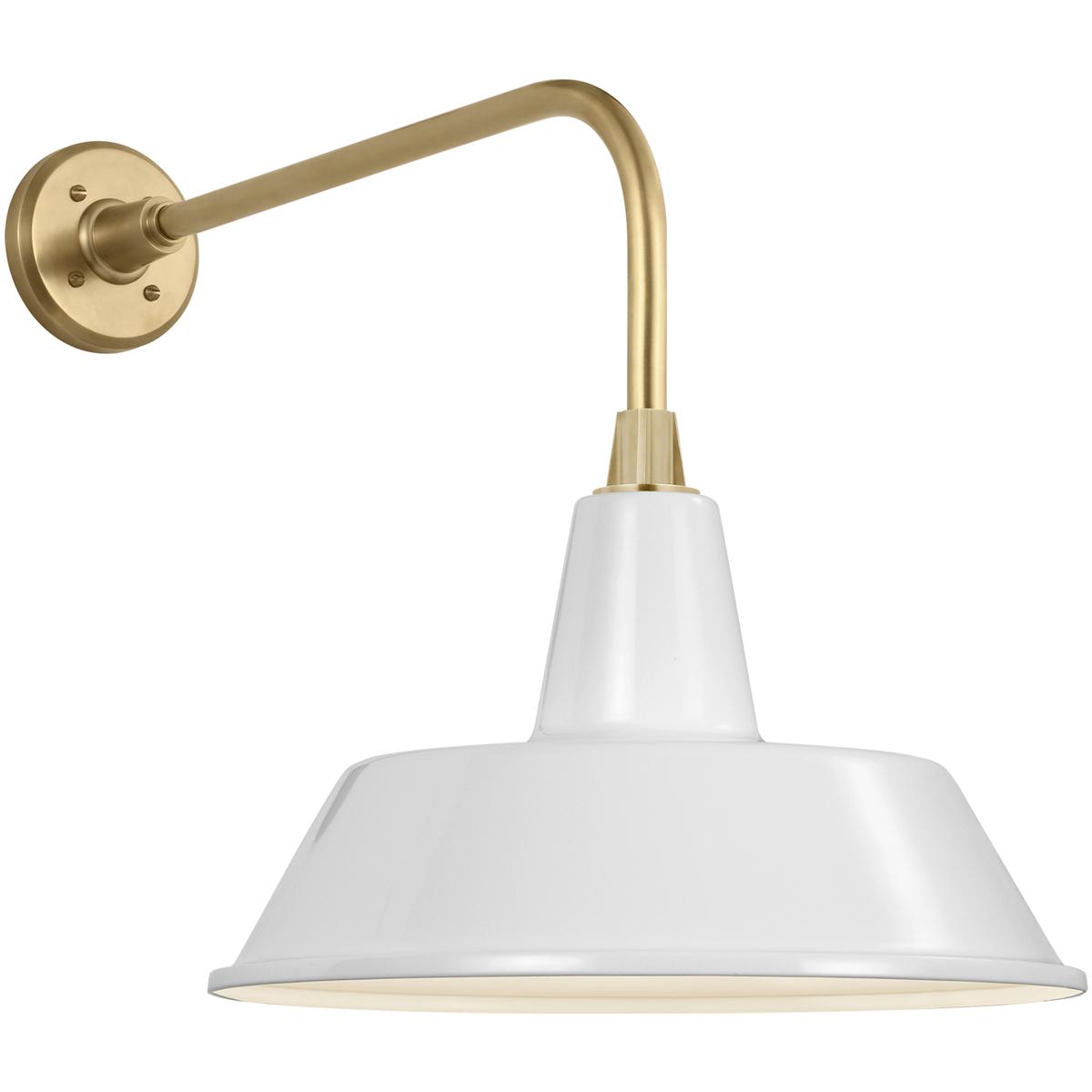 Visual Comfort Signature Collection TOB2809HAB/S2-WHT Thomas O'Brien Academy Barn Light LED 19.5 inch Hand-Rubbed Antique Brass Rex Barn Light in 16"