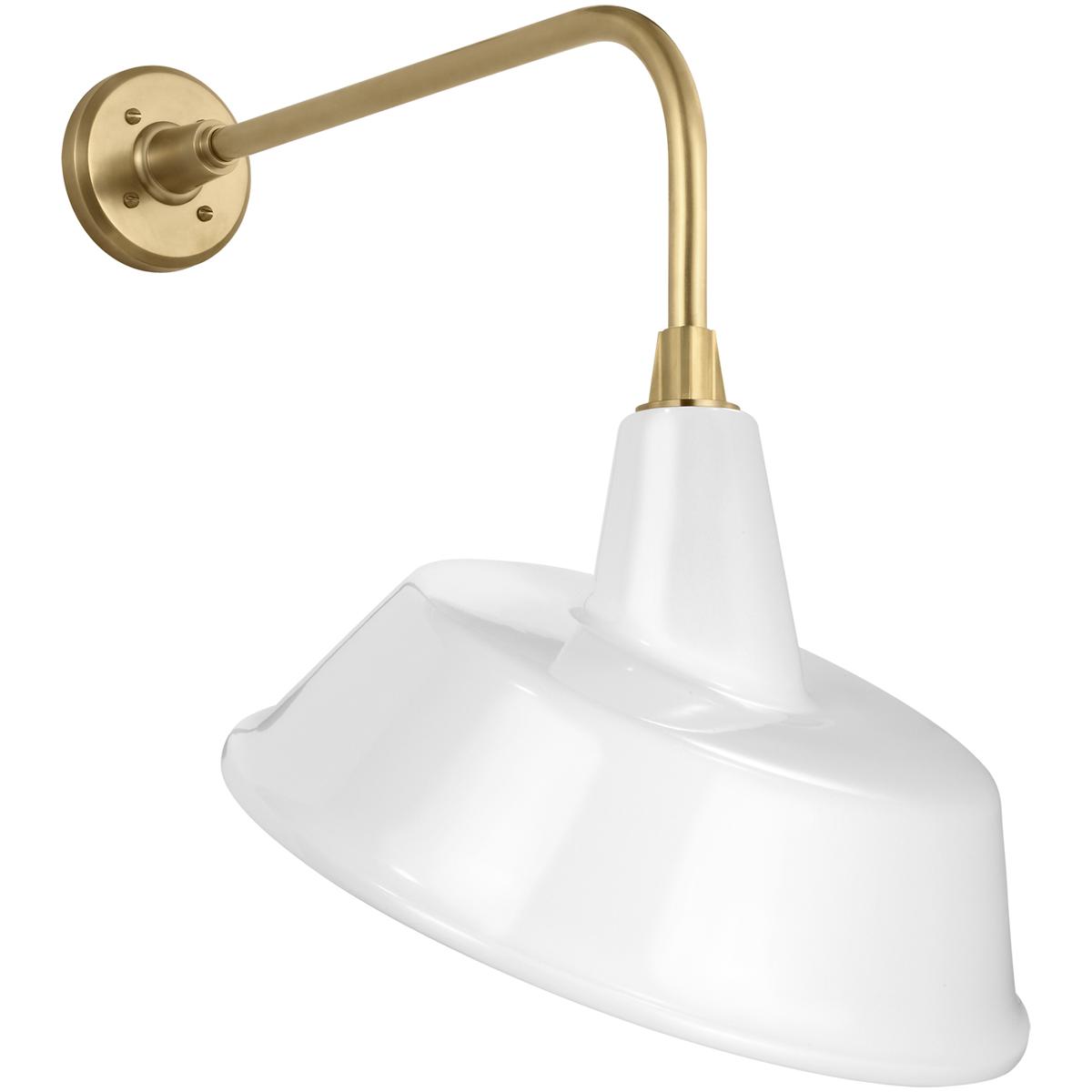 Visual Comfort Signature Collection TOB2809HAB/S4-WHT Thomas O'Brien Academy Barn Light LED 23.5 inch Hand-Rubbed Antique Brass Rex Barn Light in 16"