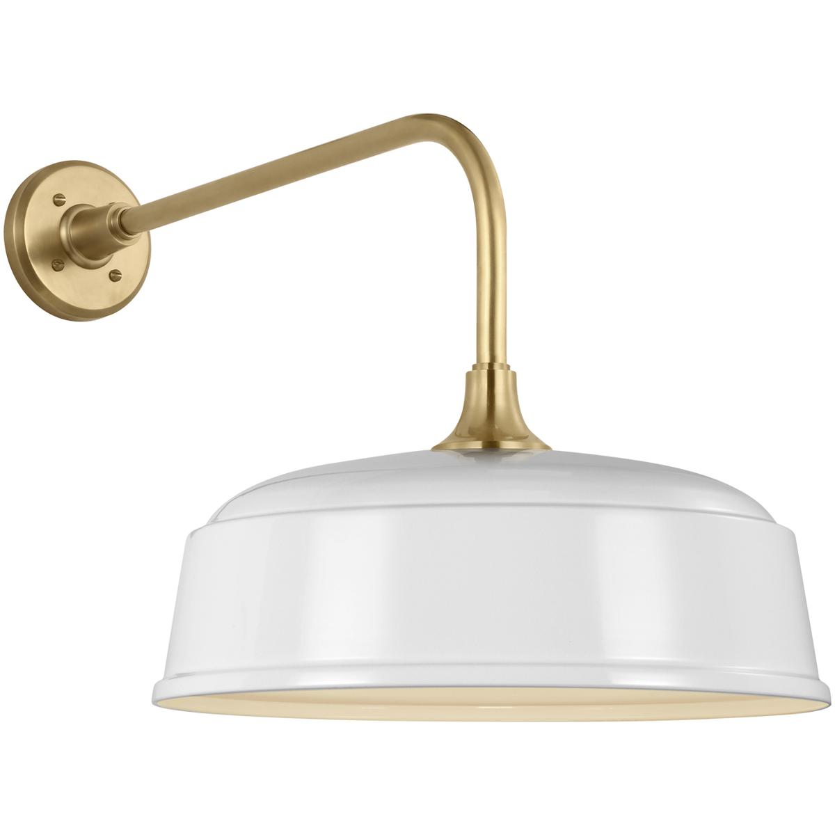Visual Comfort Signature Collection TOB2809HAB/S7-WHT Thomas O'Brien Academy Barn Light LED 17 inch Hand-Rubbed Antique Brass Rex Barn Light in 16" Wh