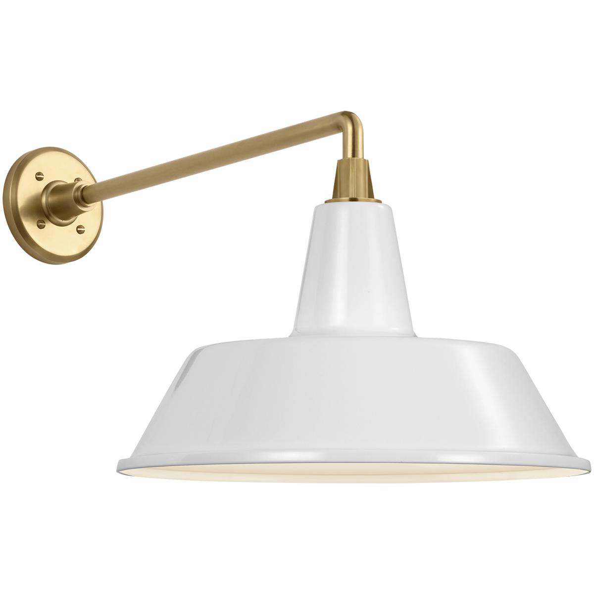Visual Comfort Signature Collection TOB2812HAB/S2-WHT Thomas O'Brien Academy Barn Light LED 14.5 inch Hand-Rubbed Antique Brass Mack Barn Light in 16"