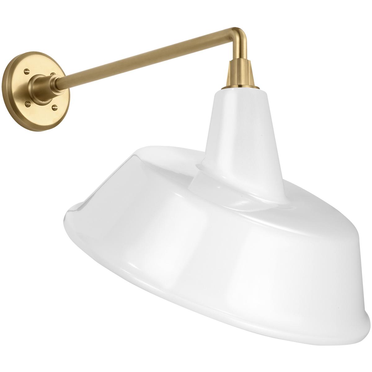 Visual Comfort Signature Collection TOB2812HAB/S4-WHT Thomas O'Brien Academy Barn Light LED 18.5 inch Hand-Rubbed Antique Brass Mack Barn Light in 16"