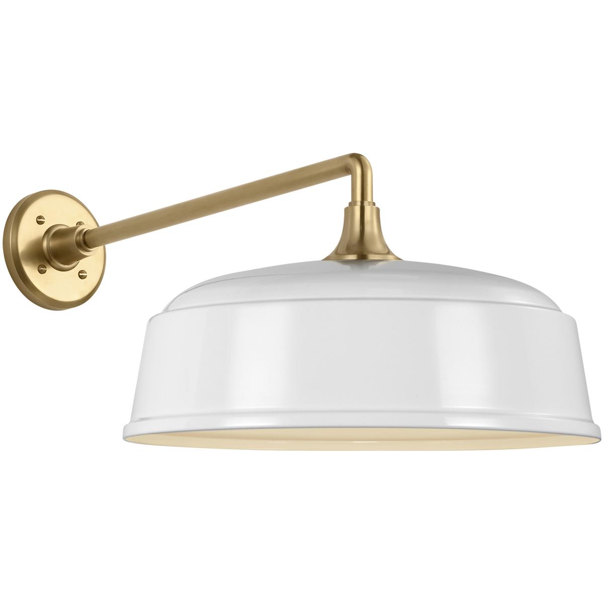 Visual Comfort Signature Collection TOB2812HAB/S7-WHT Thomas O'Brien Academy Barn Light LED 12 inch Hand-Rubbed Antique Brass Mack Barn Light in 16" W