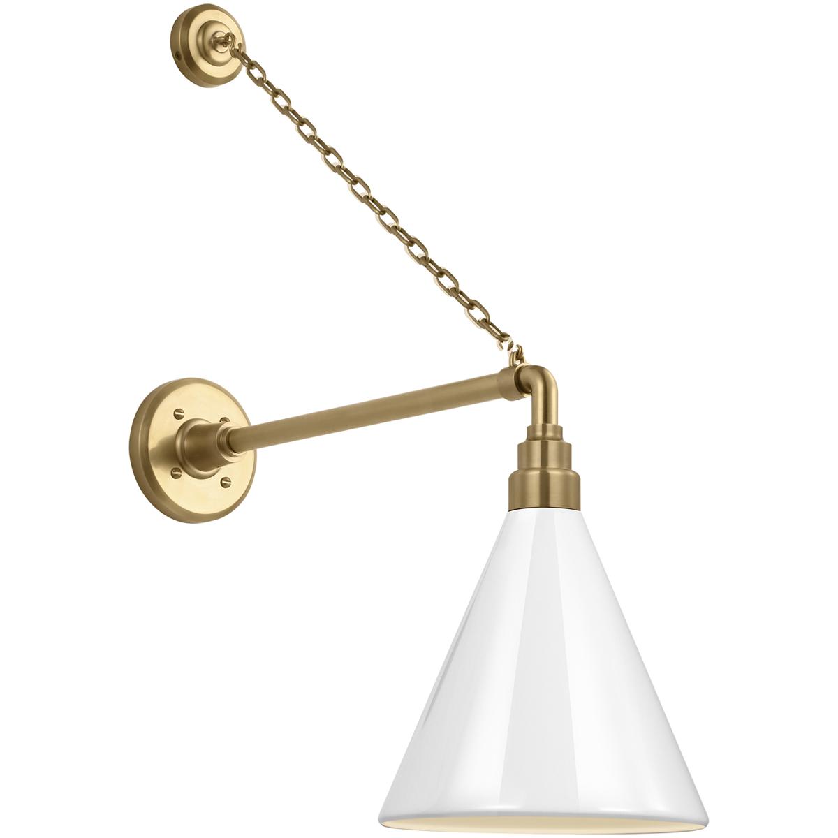 Visual Comfort Signature Collection Thomas O'Brien Academy Barn Light 28 Inch Outdoor Wall Light Academy Barn Light - TOB 2813HAB/S10-WHT - Modern Contemporary