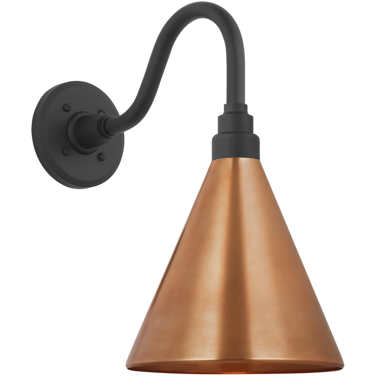 Visual Comfort Signature Collection TOB2816MBK/S10-SC Thomas O'Brien Academy Barn Light LED 15.5 inch Matte Black Flynn Barn Light in 9" Soft Copper C