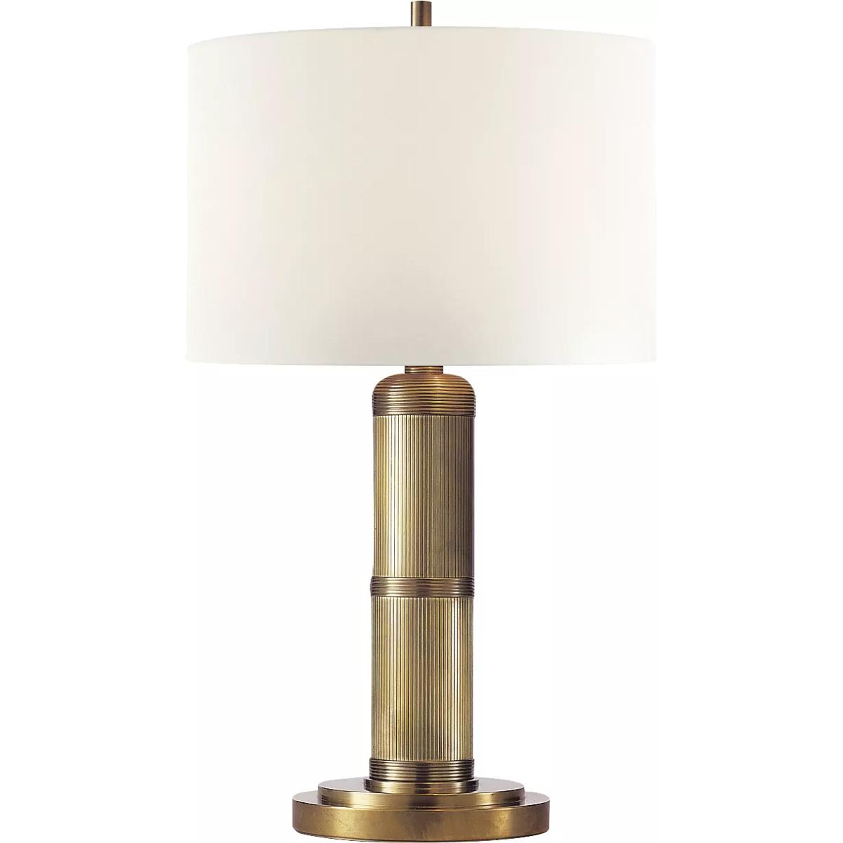 Visual Comfort Signature Collection TOB3000HAB-L Thomas O'Brien Longacre 16 inch 25 watt Hand-Rubbed Antique Brass Table Lamp Portable Light in Linen,