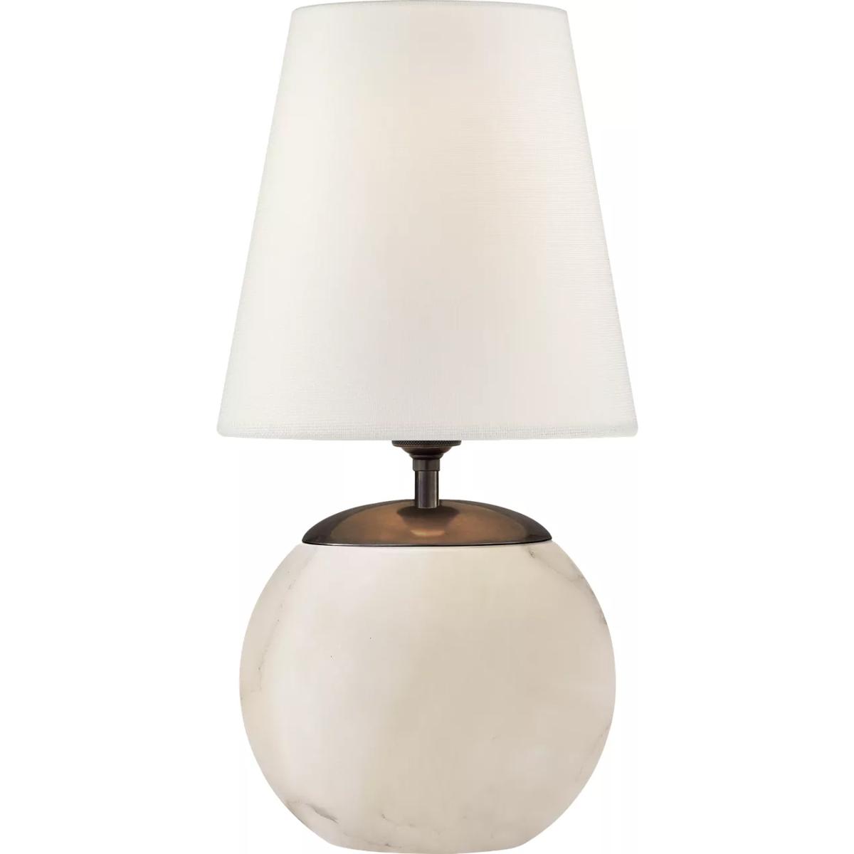 Visual Comfort Signature Collection TOB3014ALB-L Thomas O'Brien Terri 12.5 inch 60 watt Alabaster Accent Lamp Portable Light in Linen