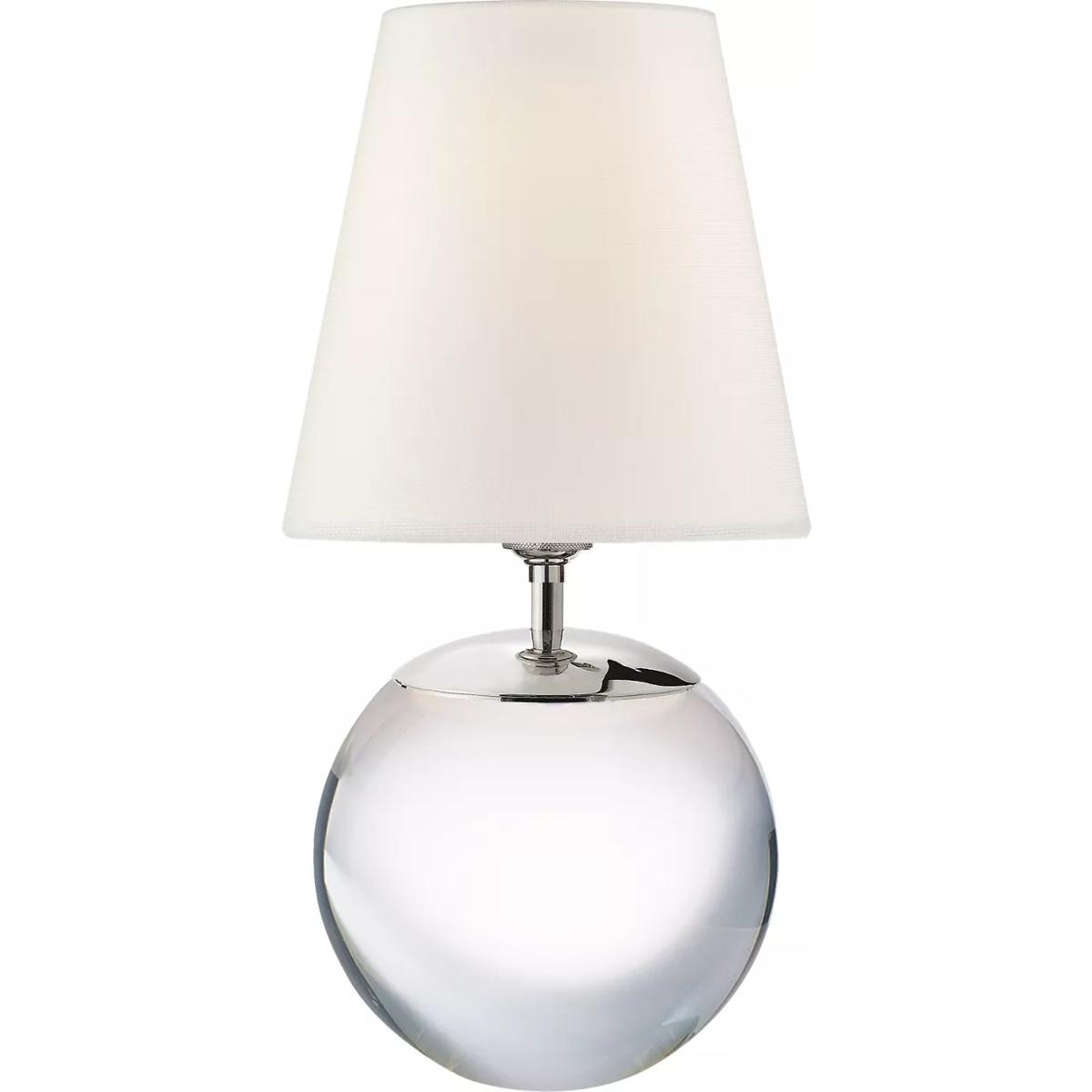 Visual Comfort Signature Collection TOB3023CG-L Thomas O'Brien Terri 15 inch 75 watt Crystal Table Lamp Portable Light in Linen, Large