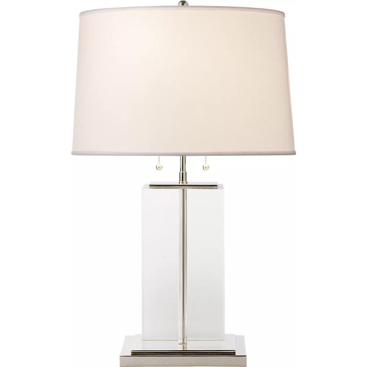 Visual Comfort Signature Collection TOB3030CG-C Thomas O'Brien Crystal Block 26 inch 60 watt Crystal Table Lamp Portable Light, Large