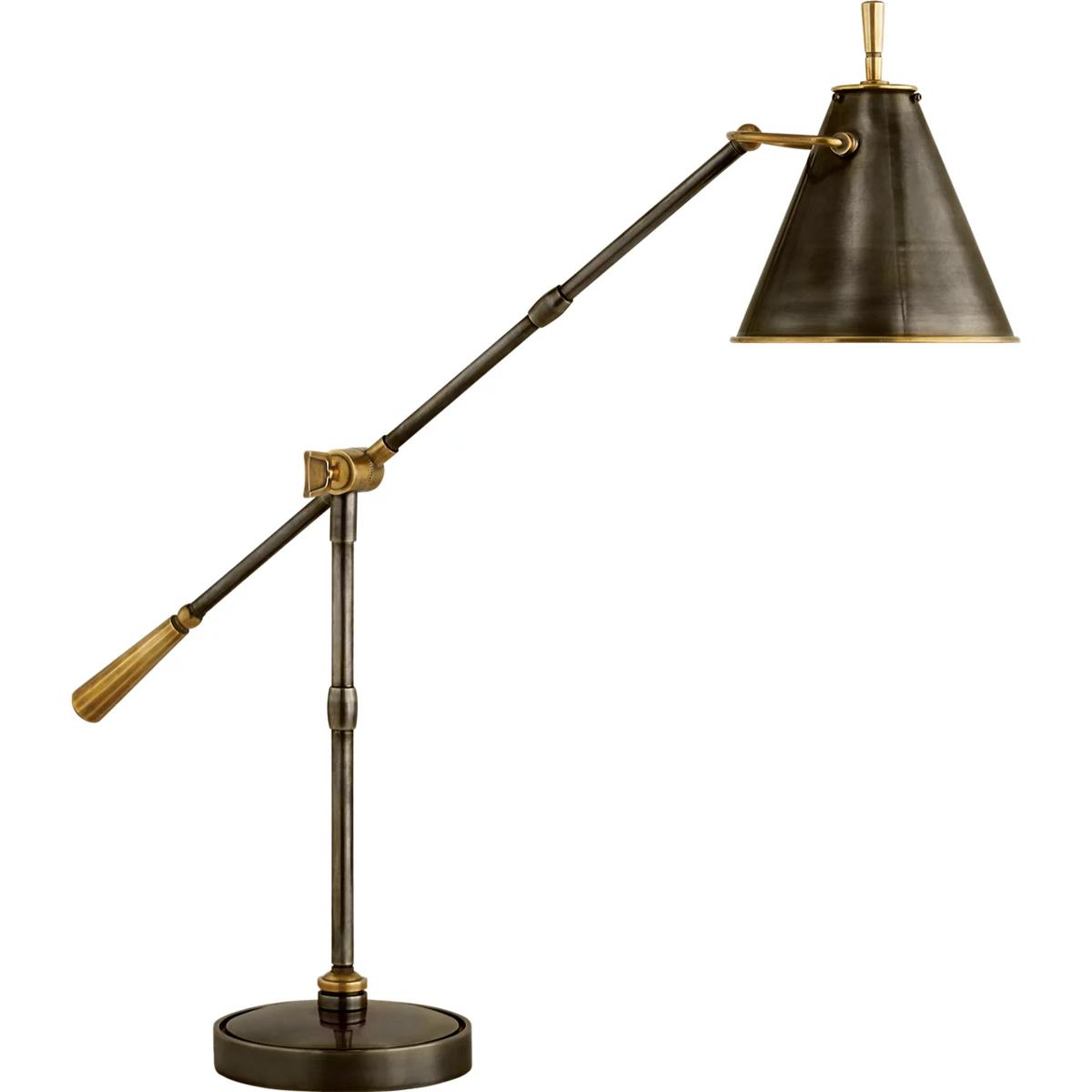Visual Comfort Signature Collection TOB3536BZ/HAB Thomas O'Brien Goodman 19 inch 60 watt Bronze with Antique Brass Table Lamp Portable Light in Bronze