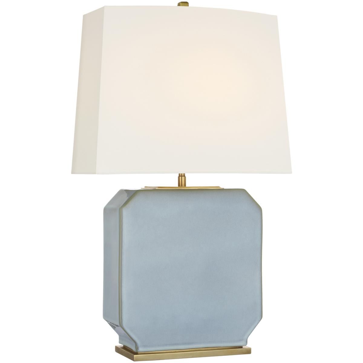 Lighting New York R-TOB3618SKB-L Visual Comfort Signature Collection Thomas O'Brien Monique 25.75 inch 15 watt Silk Blue Table Lamp Portable Light TOB