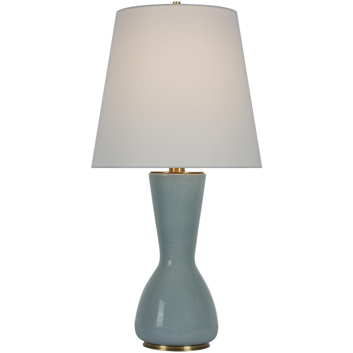 Lighting New York R-TOB3620CRN-L Visual Comfort Signature Collection Thomas O'Brien Jess 28.5 inch 15 watt Crackled Robin Table Lamp Portable Light TO