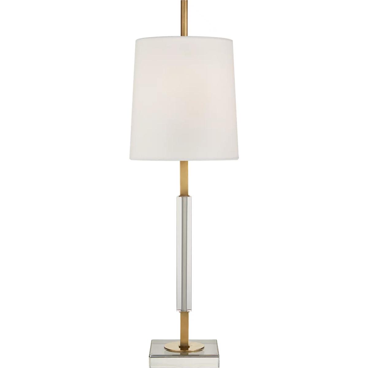 Lighting New York R-TOB3627HAB/CG-L Visual Comfort Thomas O'Brien Lexington 32 inch 60 watt Hand-Rubbed Antique Brass and Crystal Table Lamp Portable