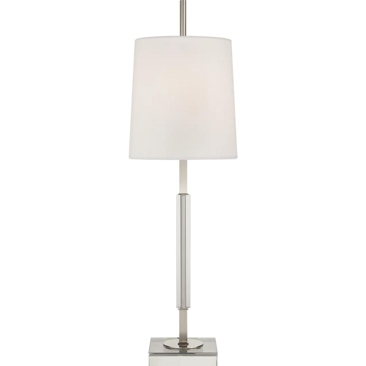 Visual Comfort Signature Collection TOB3627PN/CG-L Thomas O'Brien Lexington 31.75 inch 60 watt Polished Nickel with Crystal Table Lamp Portable Light