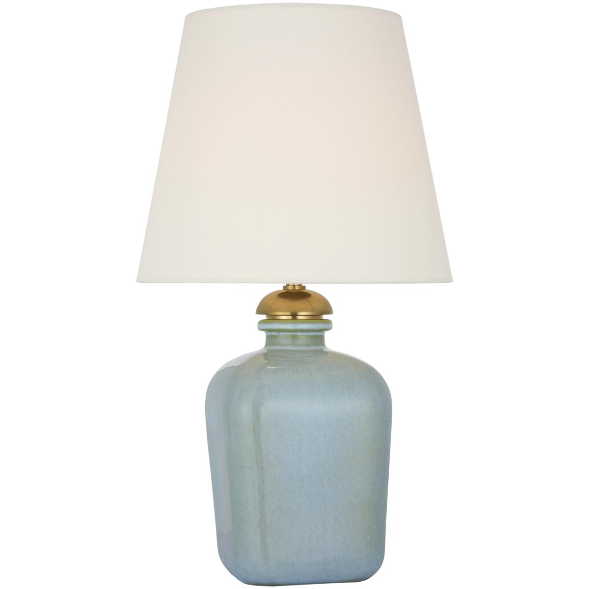 Visual Comfort Signature Collection TOB3628SKB-L-CL Thomas O'Brien Josy 17 inch 1.7 watt Silk Blue Cordless Table Lamp Portable Light