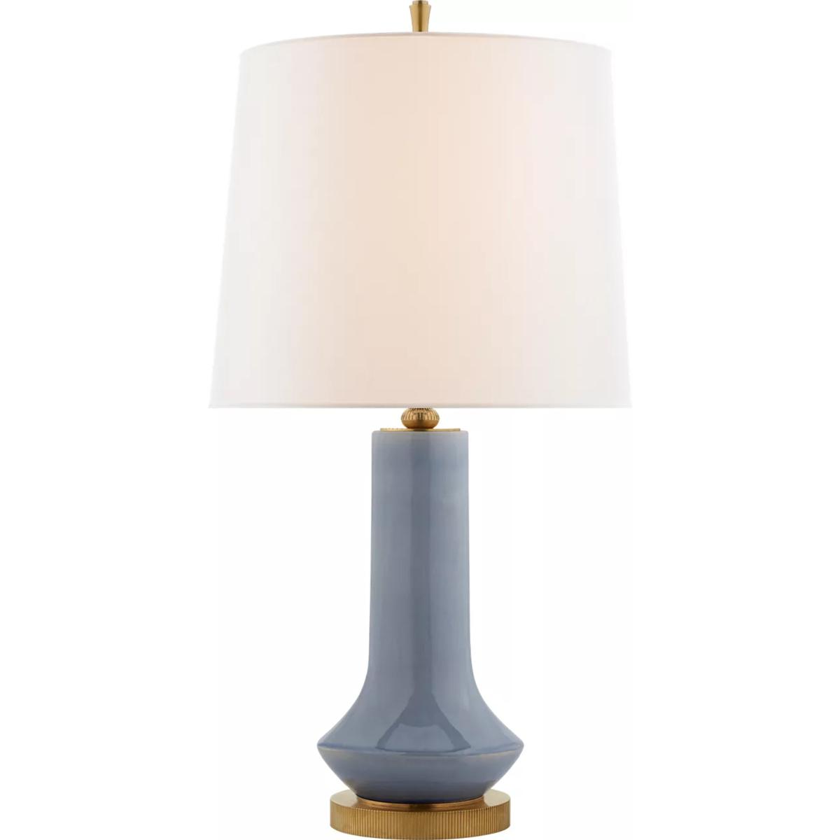 Visual Comfort Signature Collection TOB3657PBC-L Thomas O'Brien Luisa 31.25 inch 60 watt Polar Blue Crackle Table Lamp Portable Light, Large